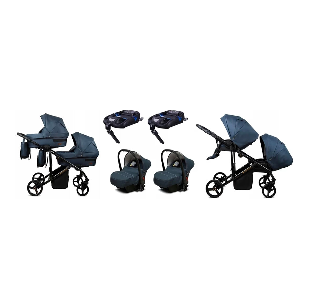 Trailux Duo 4-in-1 Kinderwagen-Set für Zwillinge inkl. Autositz