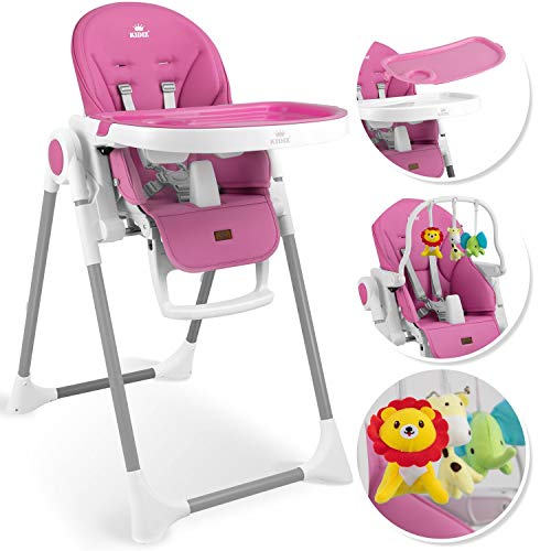 KIDIZ® 3-in-1 children's high chair, incl. toy bracket, baby lounger, combination high chair, baby high seat, 7-level height adjustable, adjustable backrest, growing with your child from 0 months to 6 years