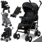 KIDIZ® City-Pro Pushchair Folding Pushchair Pushchair Sports Pushchair Foldable 360° 6 Inch Wheels Includes Mosquito Net, Footmuff and Rain Cover Foldable Sleep Function Anthracite