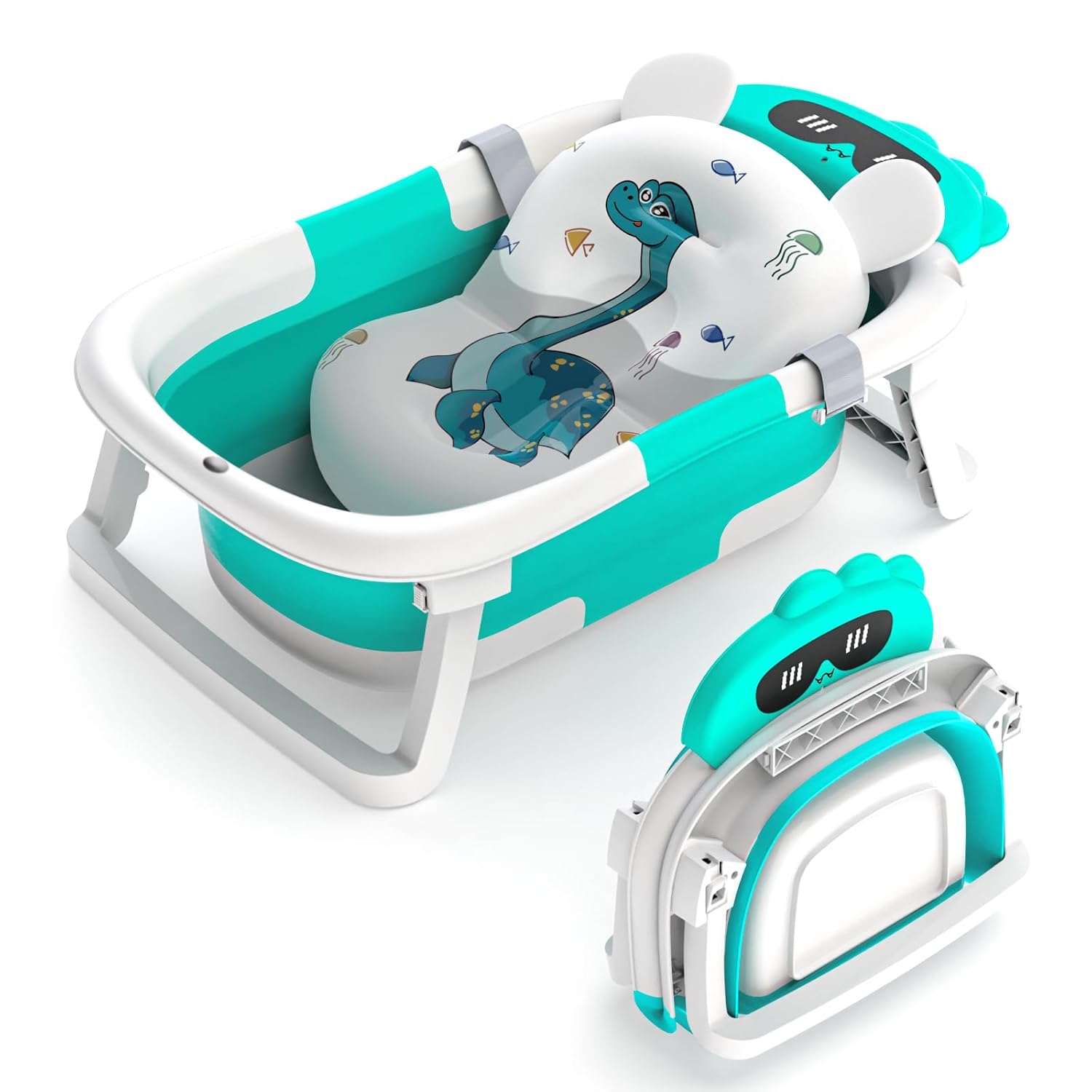 Baby Bathtub, Foldable Bathtub Baby with Non-Slip Mat, Portable Baby Bathtub, Newborn Essentials Baby Bath for Infants and Toddlers from 0-24 Months