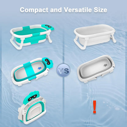 Baby Bathtub, Foldable Bathtub Baby with Non-Slip Mat, Portable Baby Bathtub, Newborn Essentials Baby Bath for Infants and Toddlers from 0-24 Months