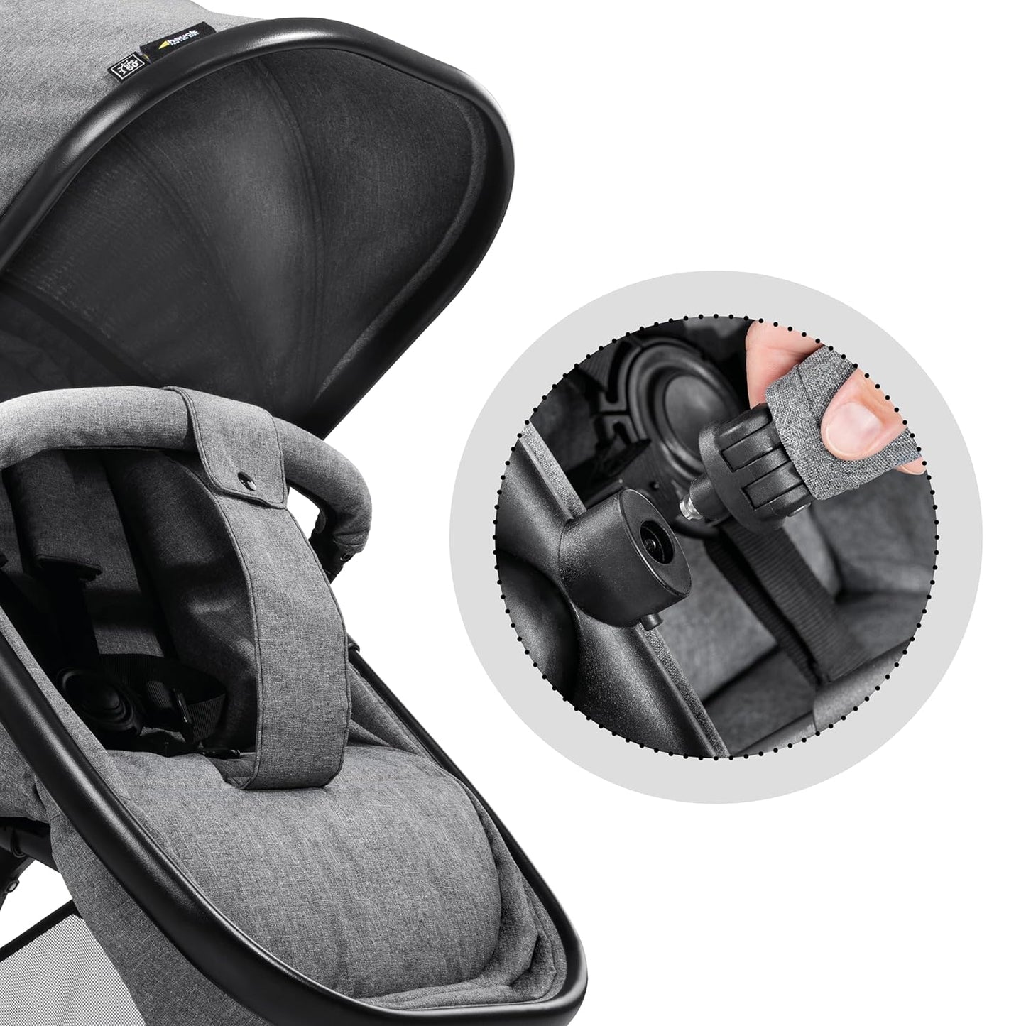 Hauck Zwillingskinderwagen Atlantic Twin (inkl. Babywanne für Neugeborene) - bis 36 kg belastbar - Melange Grey