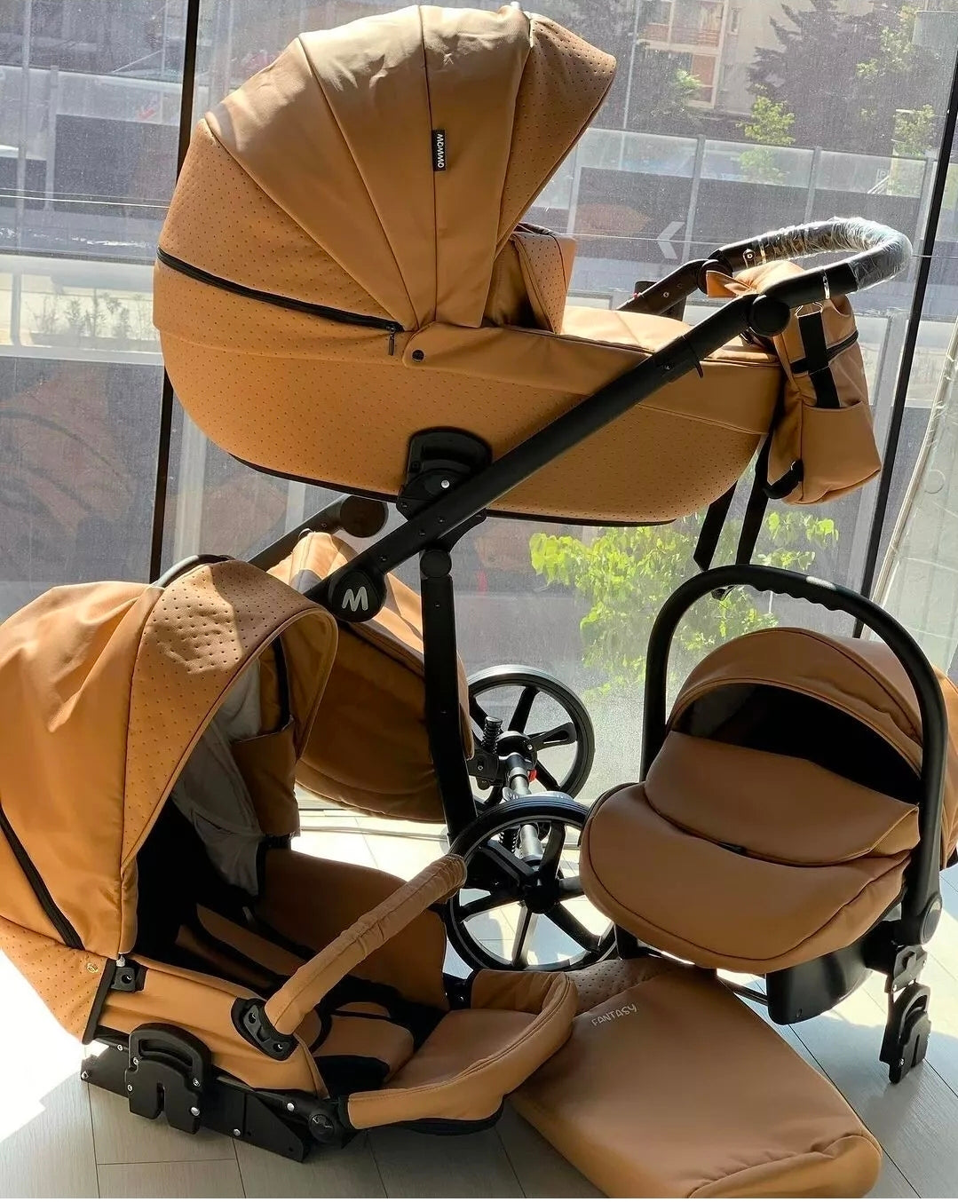 MOMMO FANTASY Kinderwagen 2in1/3in1/4in1 Öko-Leder /Autositz