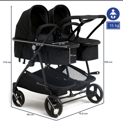 Beemo Baby Twin Stroller Sports Seat for Twins/Siblings
