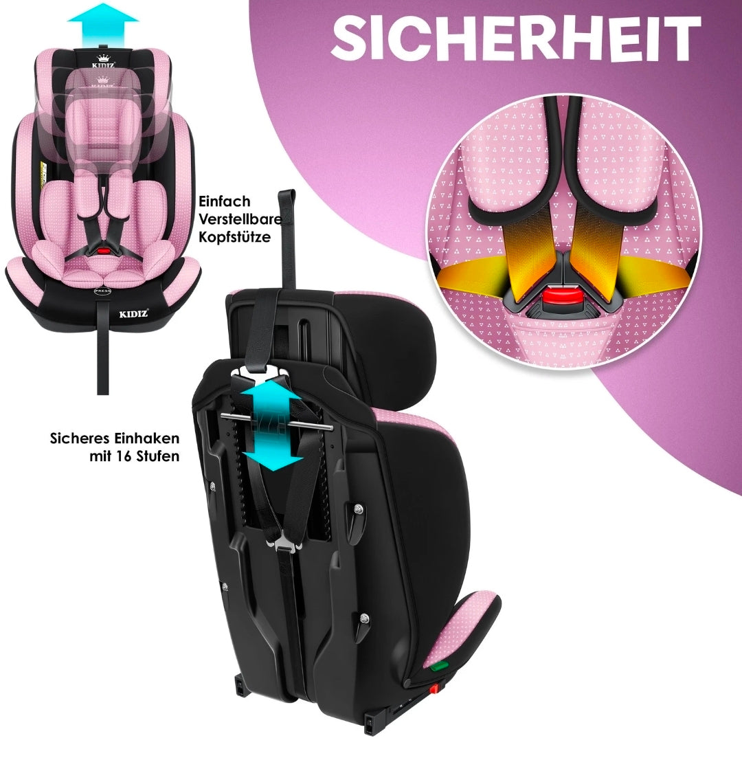 Child car seat | 9 kg-36 kg, 1-12 years, Group 1/2/3 Universal