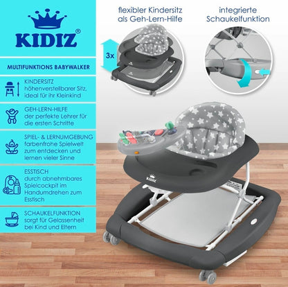 KIDIZ® 4in1 Lauflernhilfe Babywalker mit Licht Musik Rosa-Zweite Chance