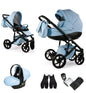 MOMMO AAA Kinderwagen 3 in 1 Öko-Leder – Cosmo I-Size-Sitz