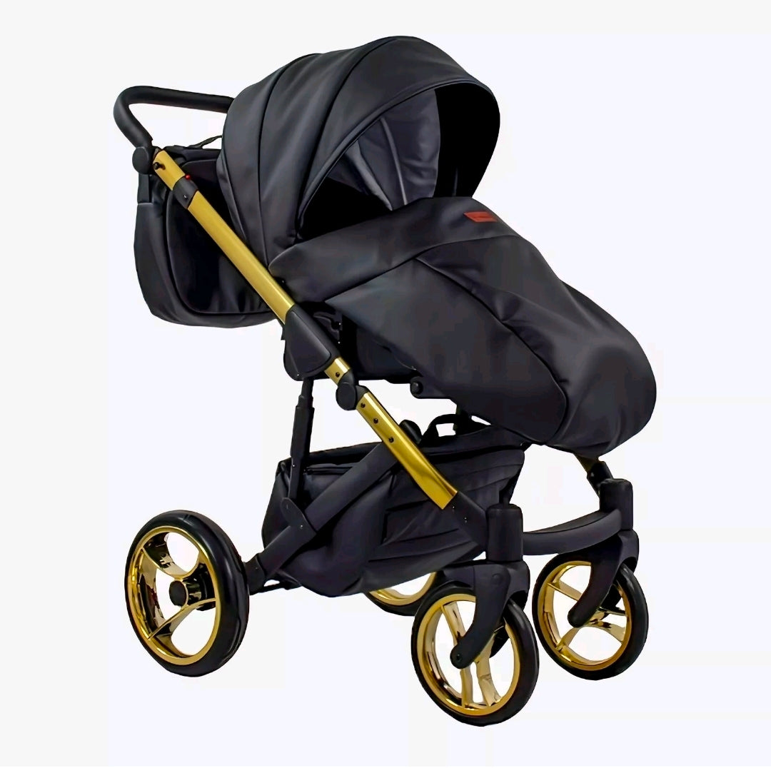 MOMMO AAA Kinderwagen 3 in 1 Öko-Leder – Cosmo I-Size-Sitz