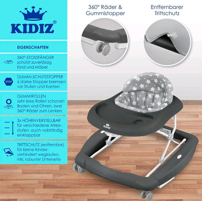 KIDIZ® 4in1 Lauflernhilfe Babywalker mit Licht Musik Rosa-Zweite Chance