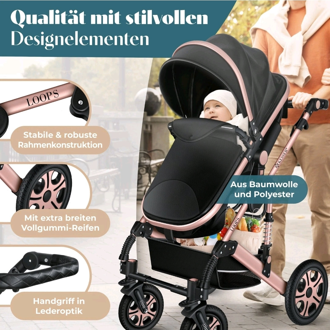 KESSER® Loops 3 in 1 Kombikinderwagen Komplett-Set-Zweite Chance