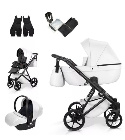 MOMMO HARMONY Kinderwagen 2in1/3in1/4in1 Öko-Leder – Cosmo I-Size-Sitz