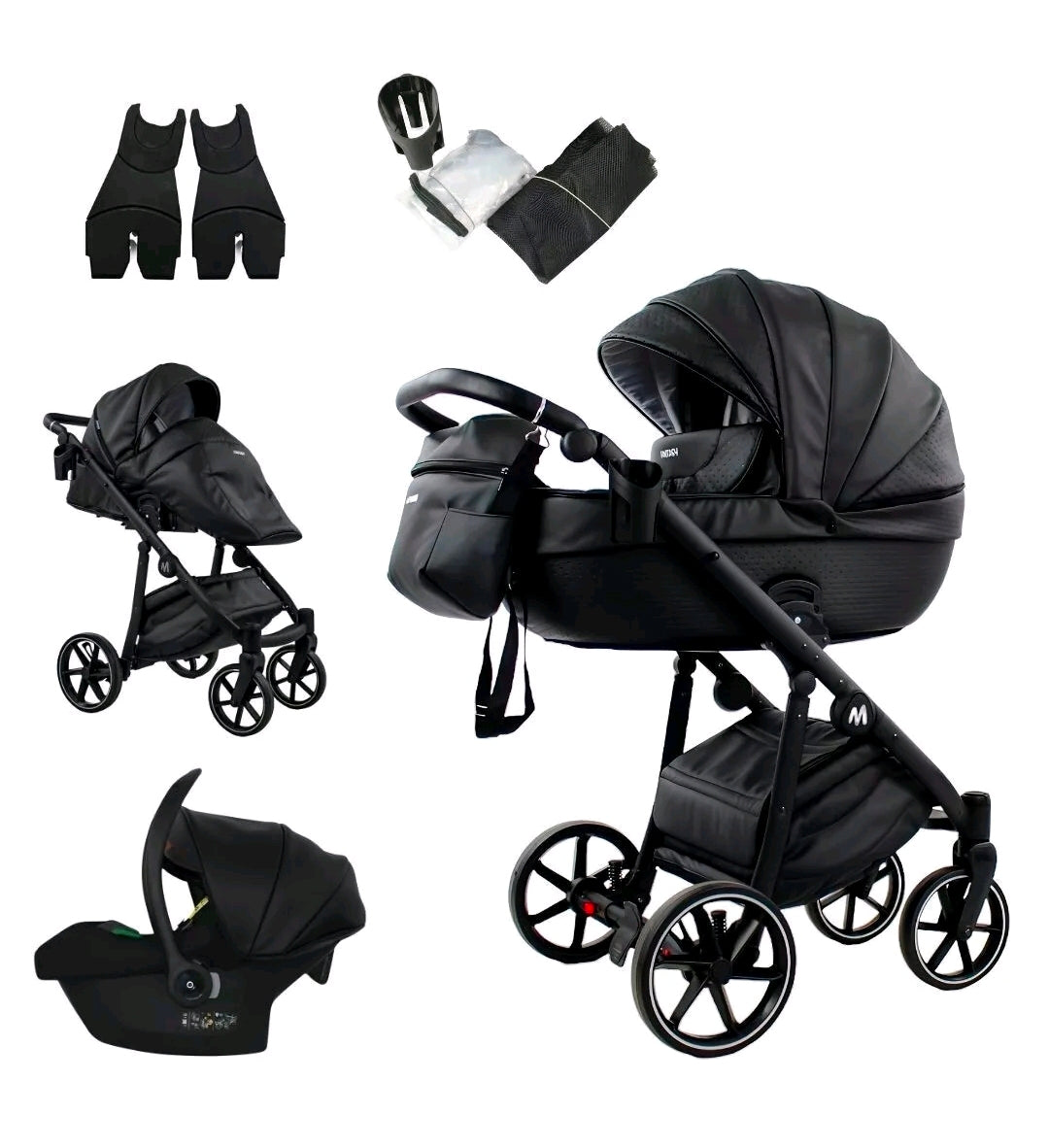 MOMMO FANTASY Kinderwagen 2in1/3in1/4in1 Öko-Leder /Autositz