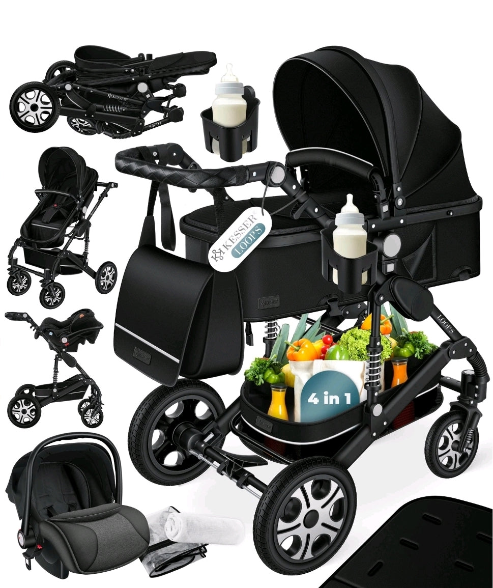 KESSER® Loops 3 in 1 Kombikinderwagen Komplett-Set-Zweite Chance
