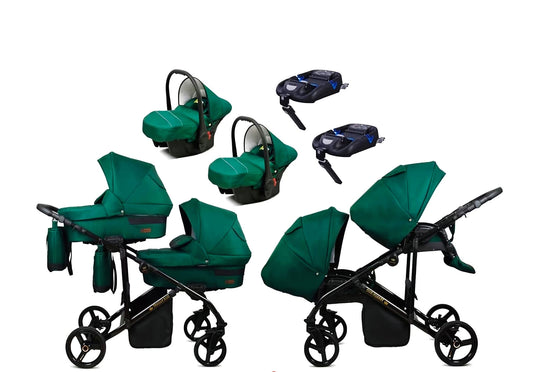 Trailux Duo 4-in-1  Kinderwagen-Set für Zwillinge inkl. Autositz