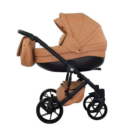 MOMMO AAA Kinderwagen 3 in 1 Öko-Leder – Cosmo I-Size-Sitz