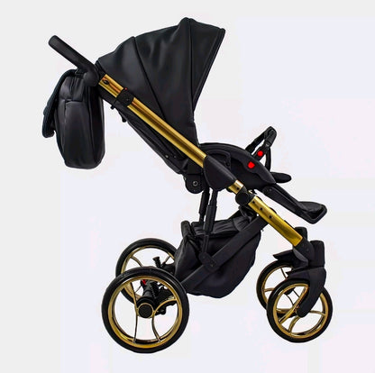 MOMMO AAA Kinderwagen 3 in 1 Öko-Leder – Cosmo I-Size-Sitz