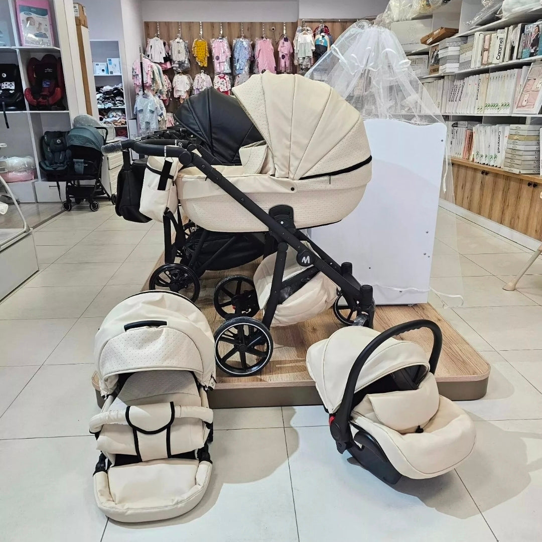 MOMMO FANTASY Kinderwagen 2in1/3in1/4in1 Öko-Leder /Autositz