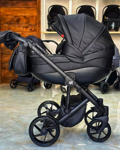 MOMMO AAA Kinderwagen 3 in 1 Öko-Leder – Cosmo I-Size-Sitz