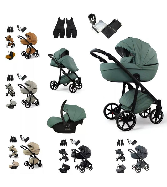 MOMMO FANTASY Kinderwagen 2in1/3in1/4in1 Öko-Leder /Autositz