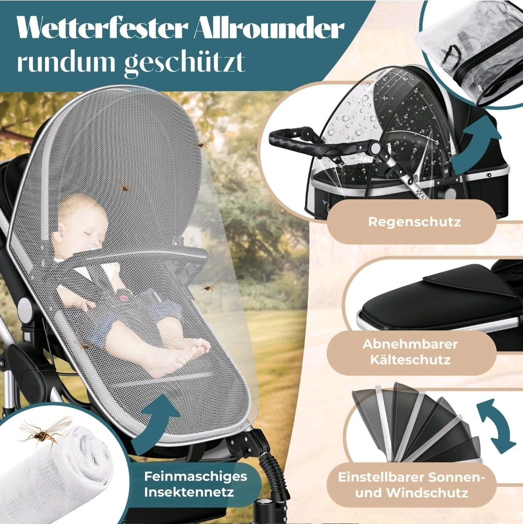 KESSER® Loops 3 in 1 Kombikinderwagen Komplett-Set-Zweite Chance