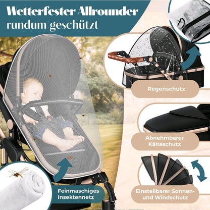 KESSER® Loops 3 in 1 Kombikinderwagen Komplett-Set-Zweite Chance