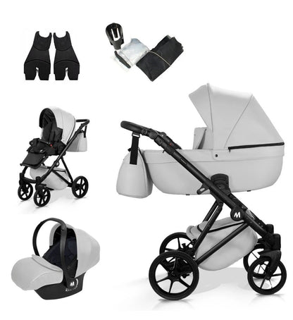 MOMMO HARMONY Kinderwagen 2in1/3in1/4in1 Öko-Leder – Cosmo I-Size-Sitz