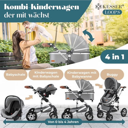 KESSER® Loops 3 in 1 Kombikinderwagen Komplett-Set-Zweite Chance