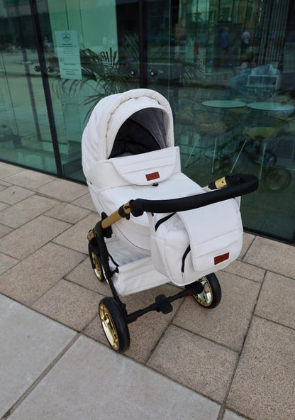 MOMMO AAA Kinderwagen 3 in 1 Öko-Leder – Cosmo I-Size-Sitz