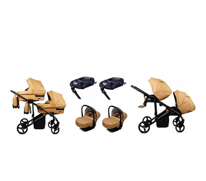 Trailux Duo 4-in-1  Kinderwagen-Set für Zwillinge inkl. Autositz