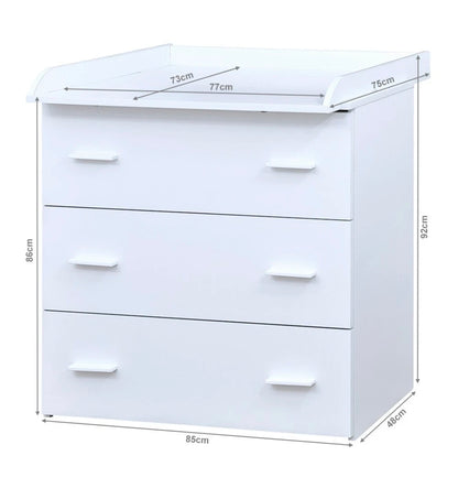 Babyzimmerset 120x60 cm Babybett Wickelkommode  Bettwäsche Komplettset