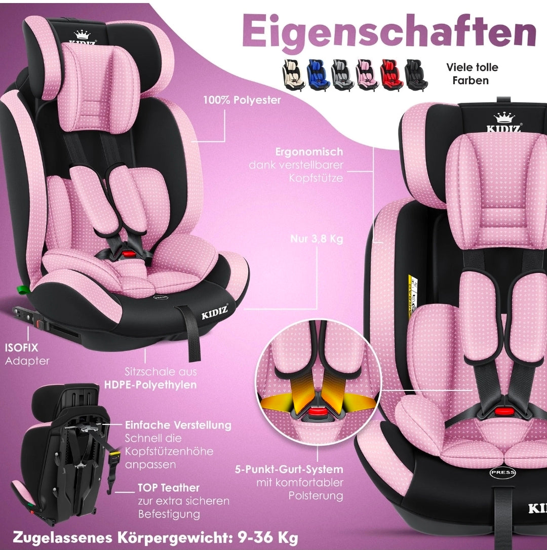 Child car seat | 9 kg-36 kg, 1-12 years, Group 1/2/3 Universal
