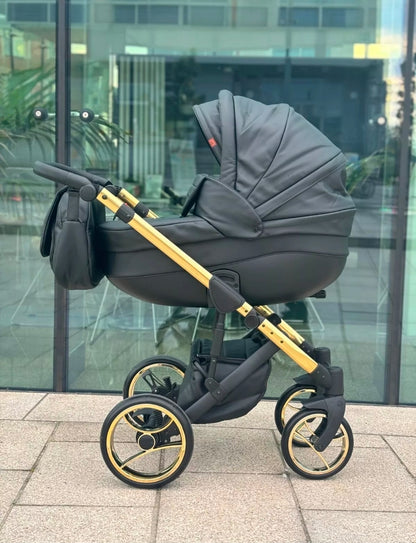 MOMMO AAA Kinderwagen 3 in 1 Öko-Leder – Cosmo I-Size-Sitz