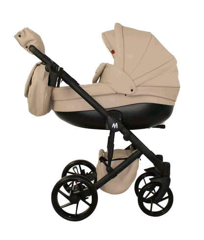 MOMMO AAA Kinderwagen 3 in 1 Öko-Leder – Cosmo I-Size-Sitz