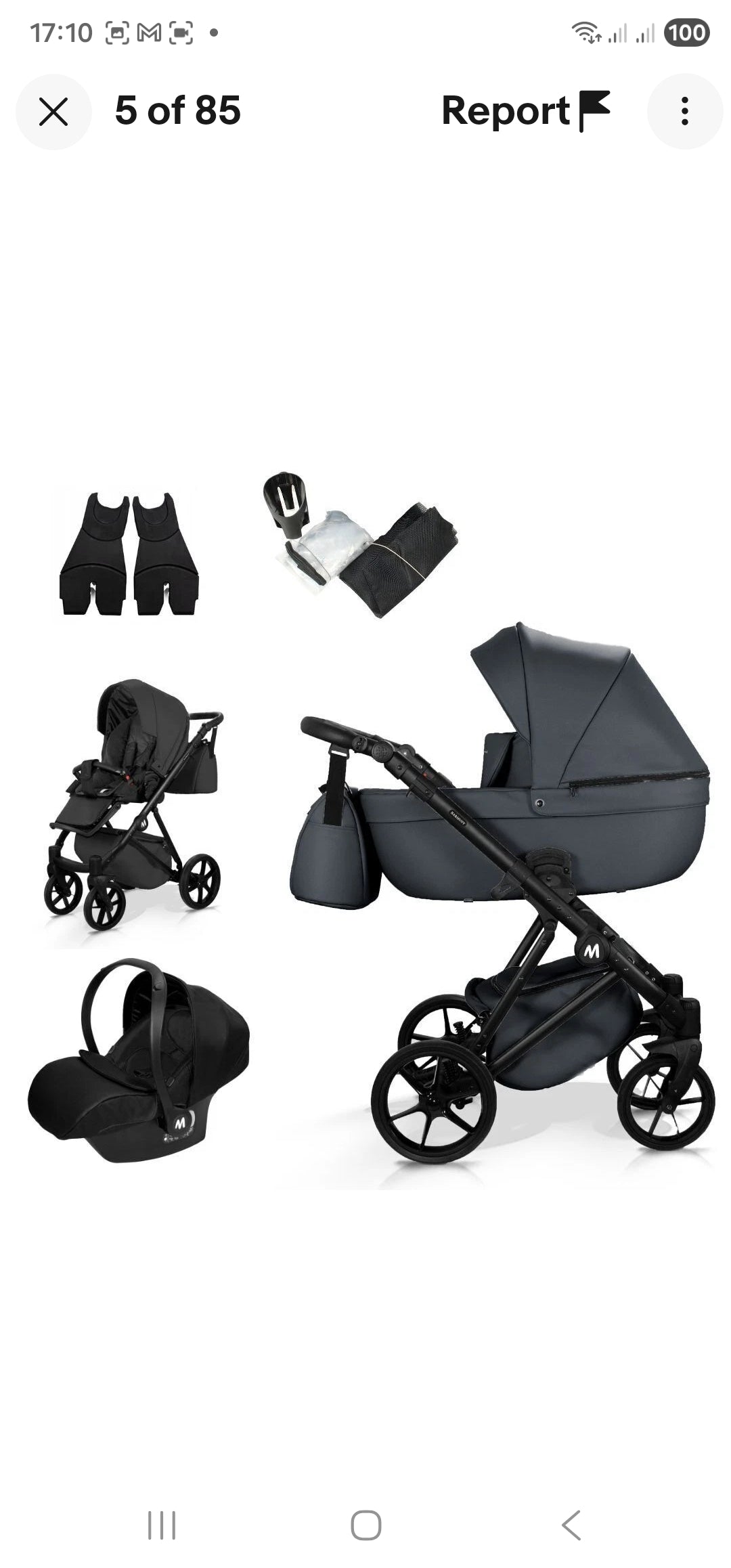 MOMMO HARMONY Kinderwagen 2in1/3in1/4in1 Öko-Leder – Cosmo I-Size-Sitz