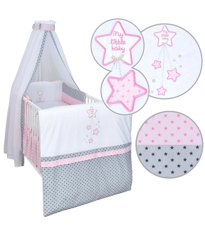 Babyzimmerset 120x60 cm Babybett Wickelkommode  Bettwäsche Komplettset