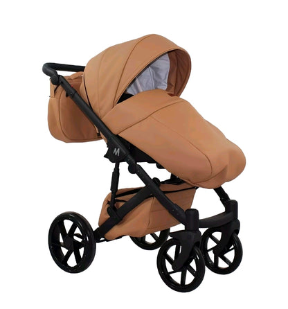 MOMMO AAA Kinderwagen 3 in 1 Öko-Leder – Cosmo I-Size-Sitz
