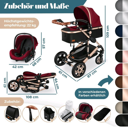 KESSER® Loops 3 in 1 Kombikinderwagen Komplett-Set-Zweite Chance