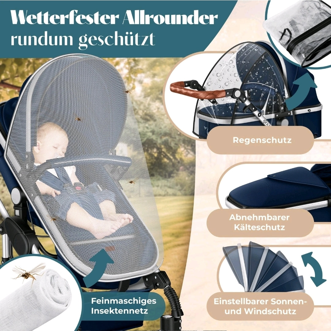 KESSER® Loops 3 in 1 Kombikinderwagen Komplett-Set-Zweite Chance