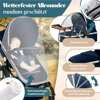 KESSER® Loops 3 in 1 Kombikinderwagen Komplett-Set-Zweite Chance