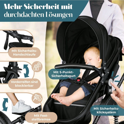 KESSER® Loops 3 in 1 Kombikinderwagen Komplett-Set-Zweite Chance