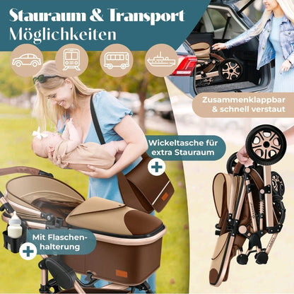 KESSER® Loops 3 in 1 Kombikinderwagen Komplett-Set-Zweite Chance