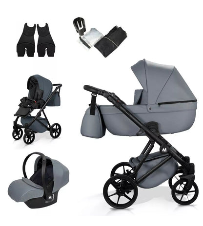MOMMO HARMONY Kinderwagen 2in1/3in1/4in1 Öko-Leder – Cosmo I-Size-Sitz