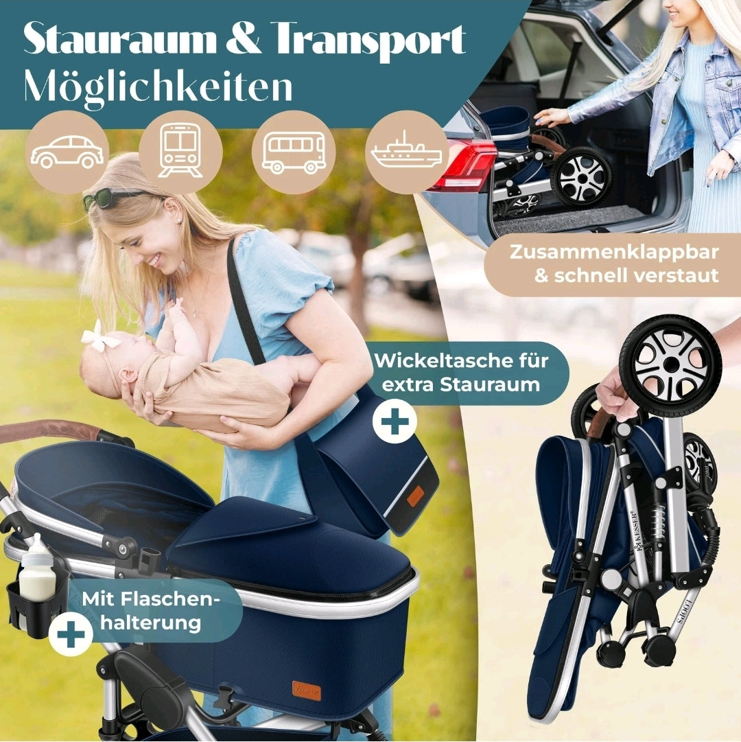KESSER® Loops 3 in 1 Kombikinderwagen Komplett-Set-Zweite Chance