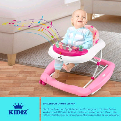 KIDIZ® 4in1 Lauflernhilfe Babywalker mit Licht Musik Rosa-Zweite Chance