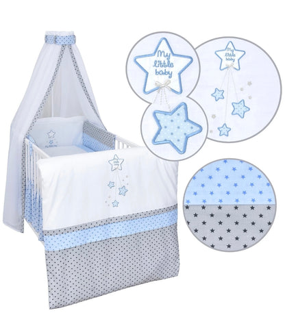 Babyzimmerset 120x60 cm Babybett Wickelkommode  Bettwäsche Komplettset