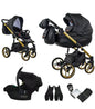 MOMMO AAA Kinderwagen 3 in 1 Öko-Leder – Cosmo I-Size-Sitz