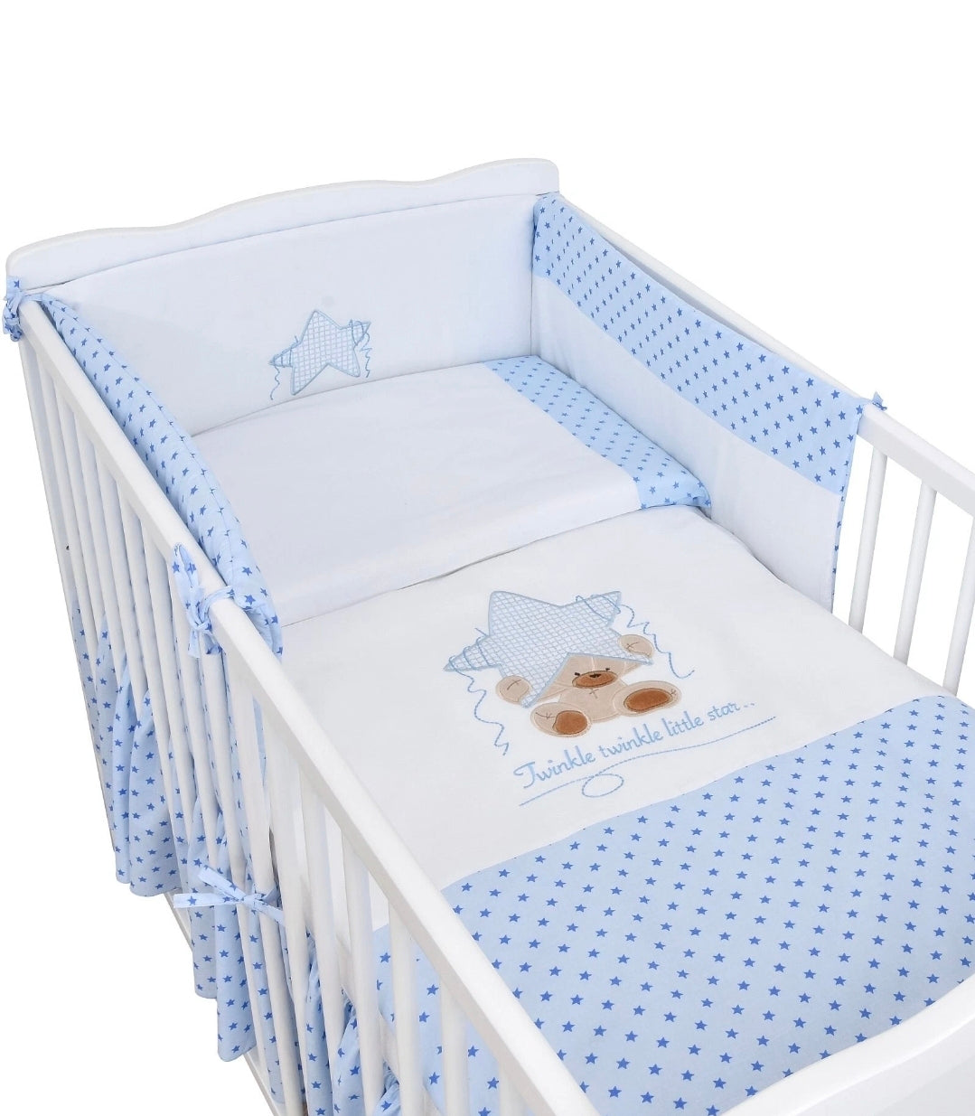 Babyzimmerset 120x60 cm Babybett Wickelkommode  Bettwäsche Komplettset